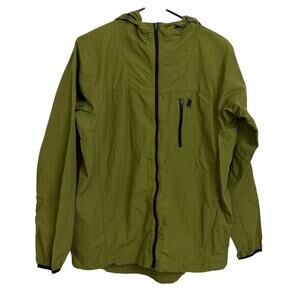 Undefeated Tech Windbreaker Jacket Mens Small Olive Full Zip Outdoor Lightweight